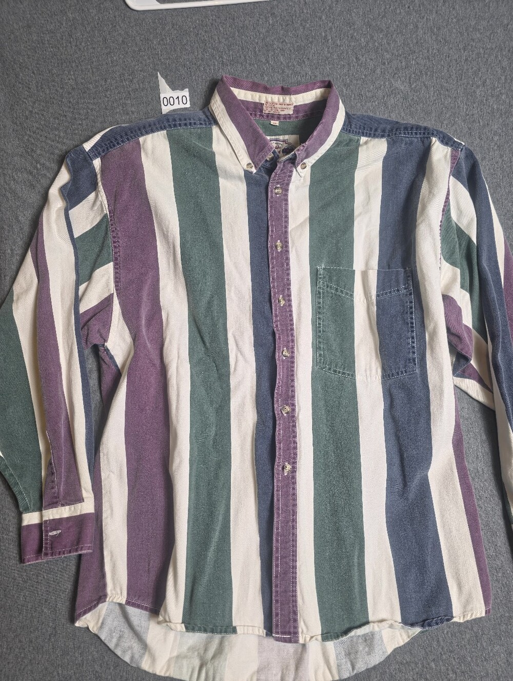 Vintage Double Impact Western Striped Long-Sleeve Button-Down XL Workwear. Rodeo